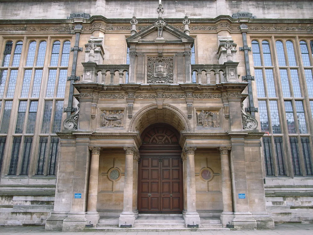 The entrance to the Examination Schools on High Street, where Oxford undergraduates sit their finals